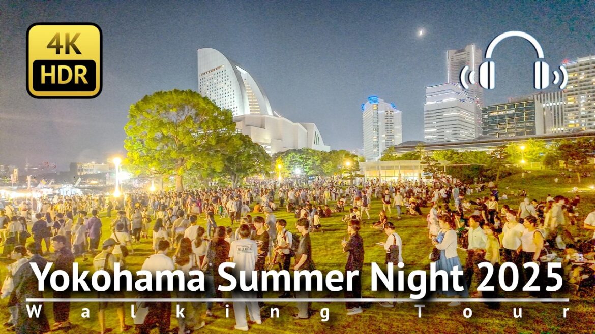 Minato Mirai, Yokohama Summer Night 2025 Walking Tour [4K/HDR/Binaural]