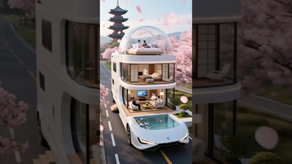 Futuristic Motorhome Drives Through Cherry Blossoms in Kyoto! #shorts #tours #trip #cars #car #tour Futuristic Motorhome Drives Through Cherry Blossoms in Kyoto! #shorts #tours #trip #cars #car #tour