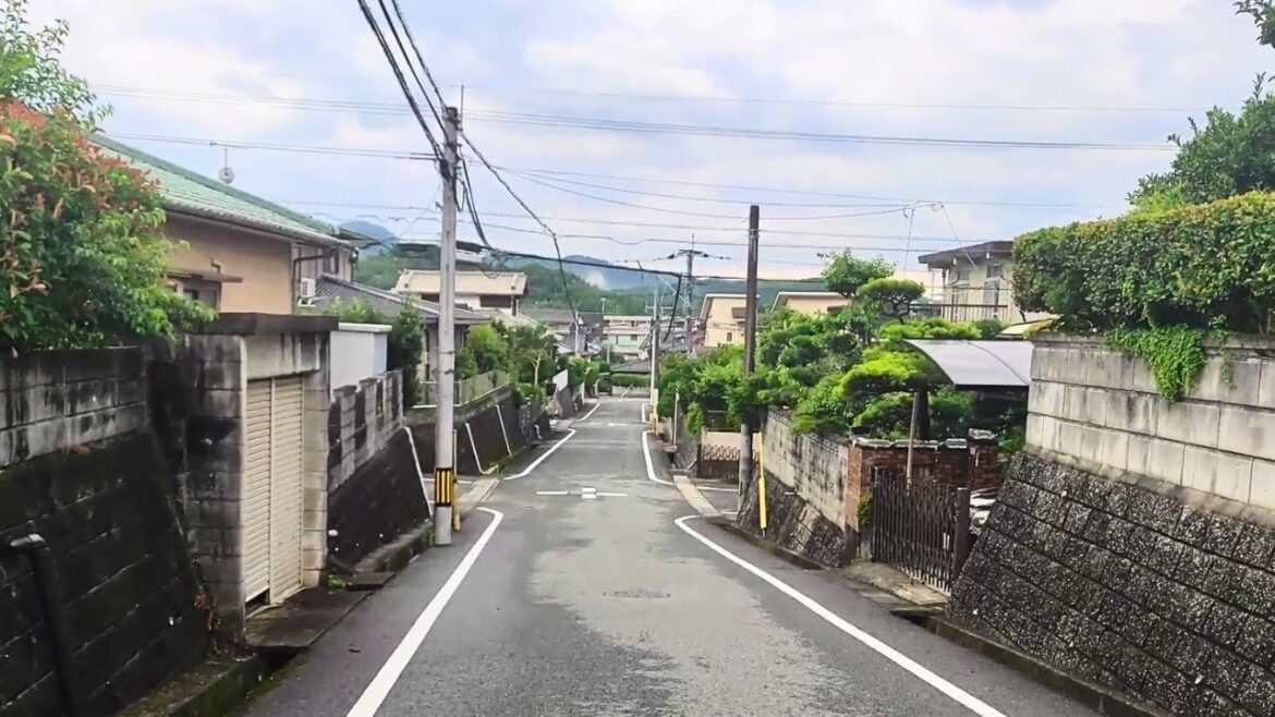 Peaceful Walk In Suburban Fukuoka, Japan | 4K | Jiyugaoka, Munakata City | Cloudy Peaceful Walk In Suburban Fukuoka, Japan | 4K | Jiyugaoka, Munakata City | Cloudy