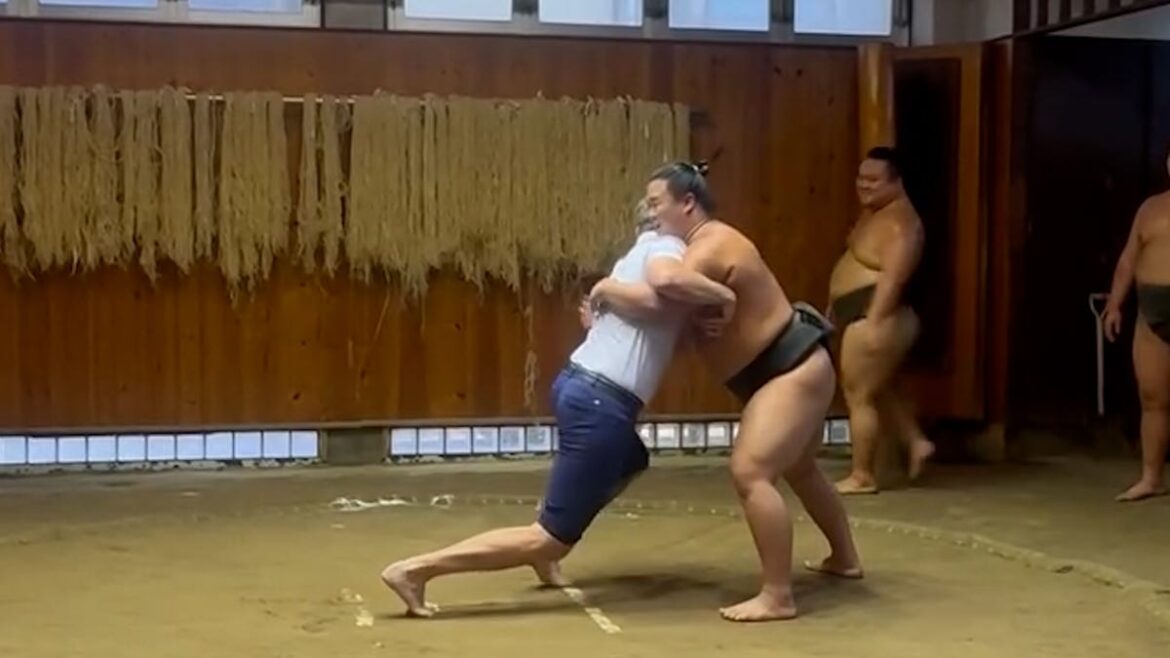 Video shows Eric Trump, sumo wrestler go toe-to-toe in Japan
