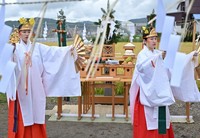 A kagura performance is seen during the 