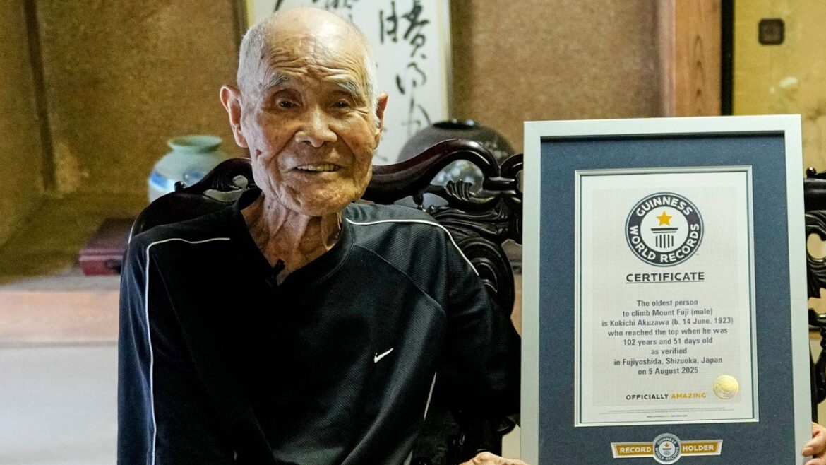 Mount Fuji’s summit is reached by 102-year-old man who breaks record for oldest climber Mount Fuji's summit is reached by 102-year-old man who breaks record for oldest climber