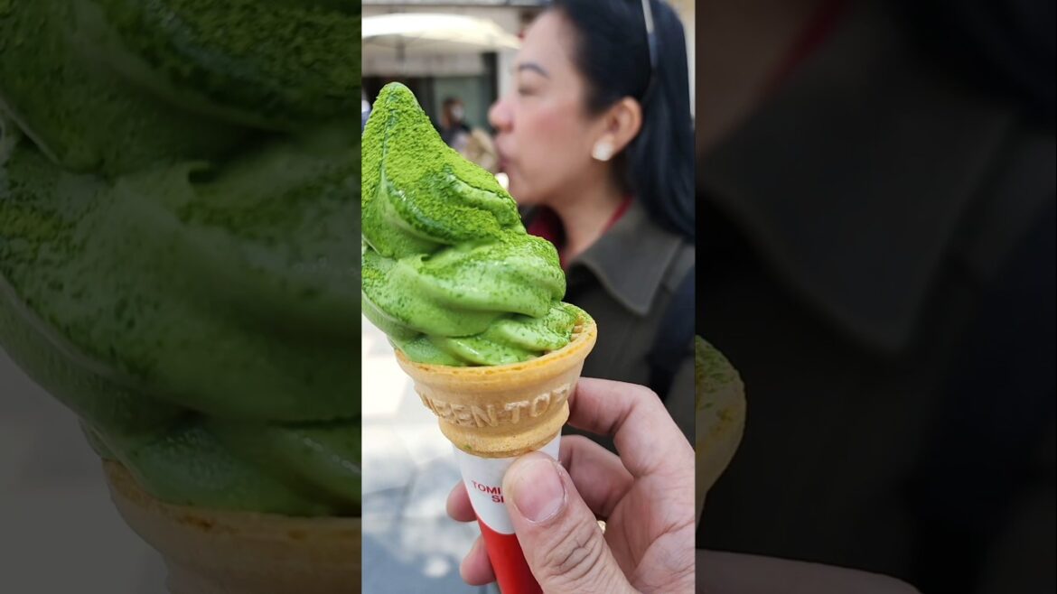Eating our way through the green side  of Japan ✨️🍀🍦🌸💚