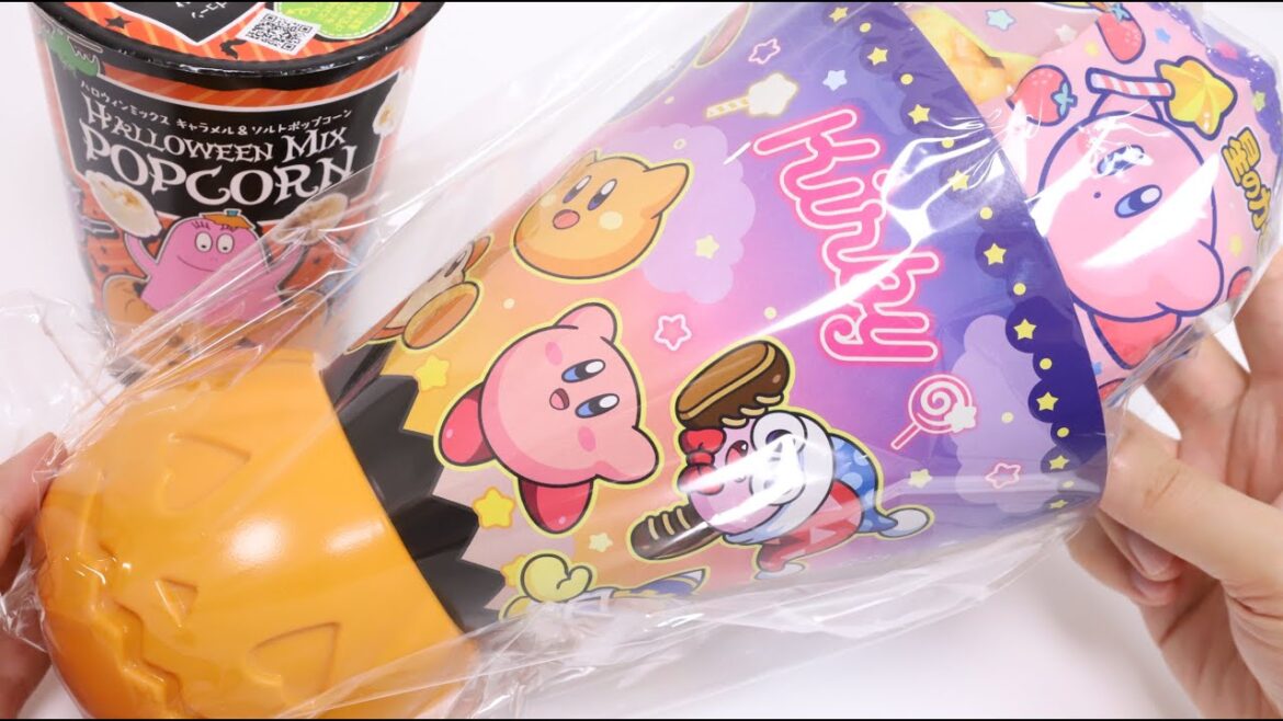 Kirby Halloween Candy Pumpkin Pot and Barbapapa Halloween Popcorn