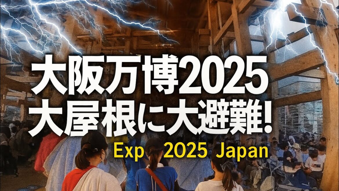 【大阪関西万博2025】雷警報で大屋根リングに大避難！Huge Crowd Shelter from Thunderstorm｜Expo 2025 Osaka Japan 4K