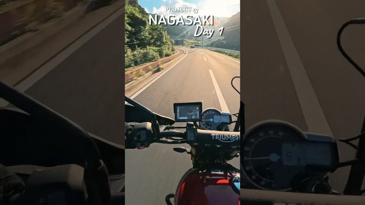 Motorcycle adventure—Nagasaki, Atomic Museum, Shimabara Castle, volcano ruins #project47 #japan