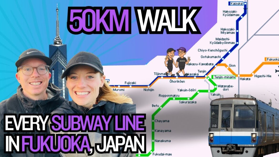 WALKING 50 KM to every subway station in Fukuoka, JAPAN WALKING 50 KM to every subway station in Fukuoka, JAPAN