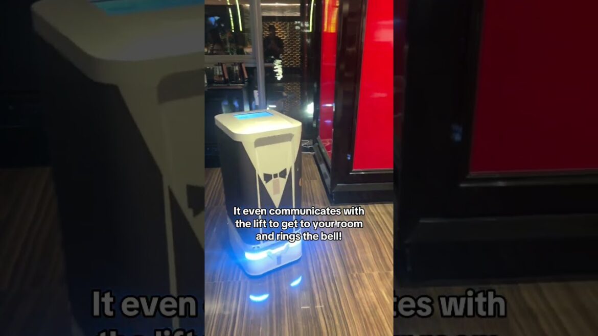 Hotel food delivery robot in China #travel #china