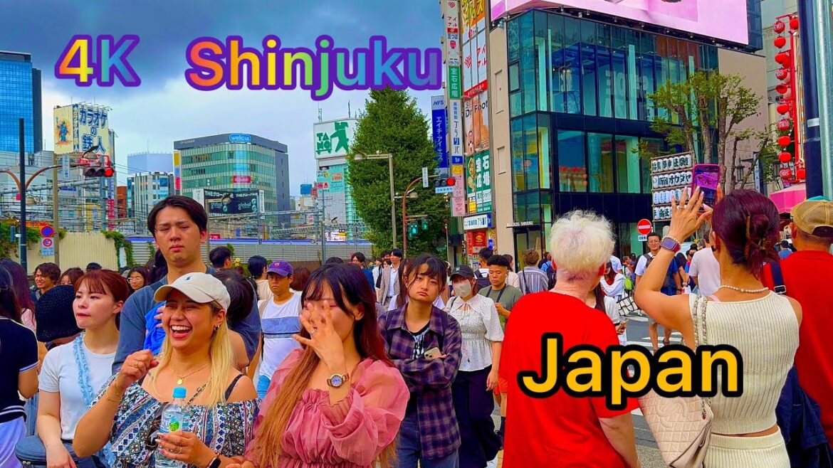 4K HDR Shinjuku walking tour. Rainy weather. Tokyo, Japan. 4K HDR Shinjuku walking tour. Rainy weather. Tokyo, Japan.