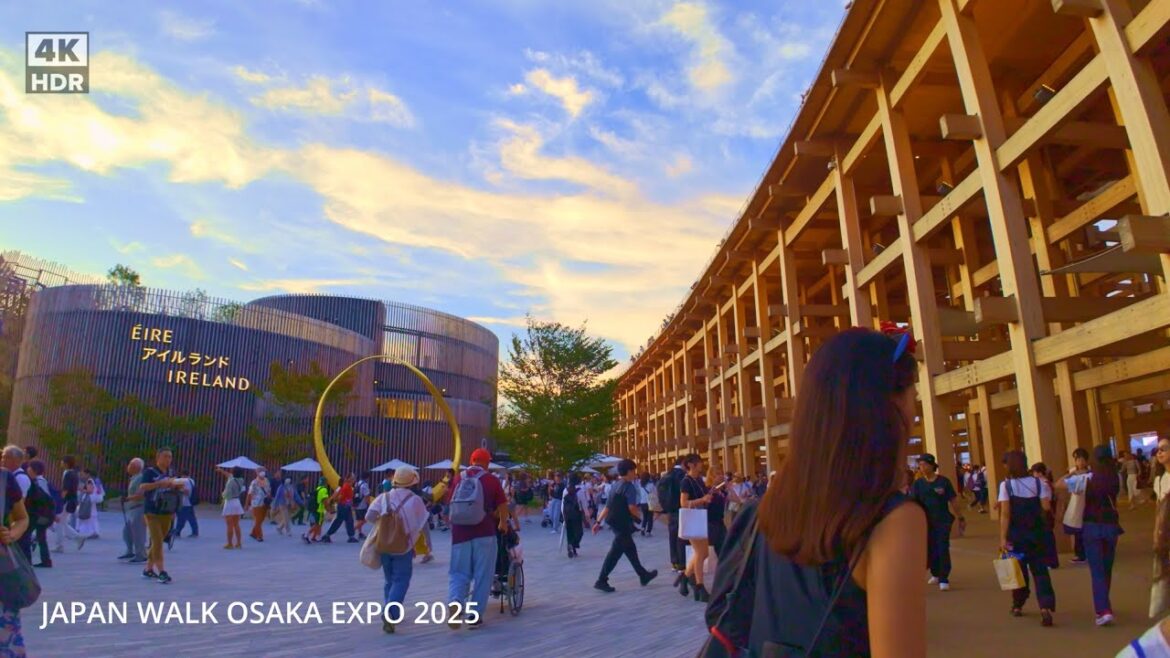 大阪万博(USJコラボ日)を歩く(冒頭部分字幕有)Japan walk Osaka Expo 2025 USJ Collaboration Day