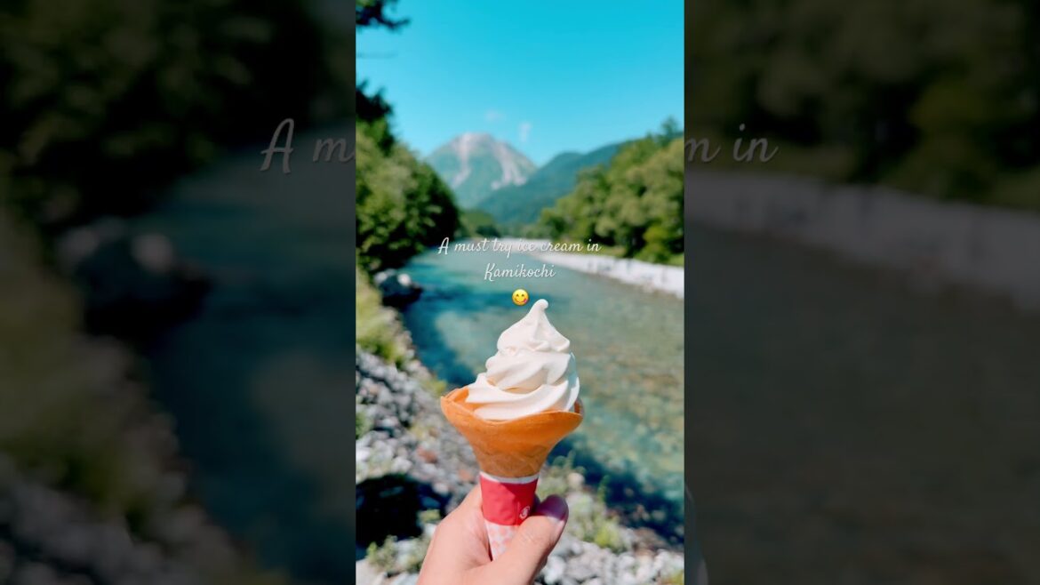 A must try ice cream in Kamikochi. #kamikochi #nagano #japan #reels #youtubeshorts #travel #nature