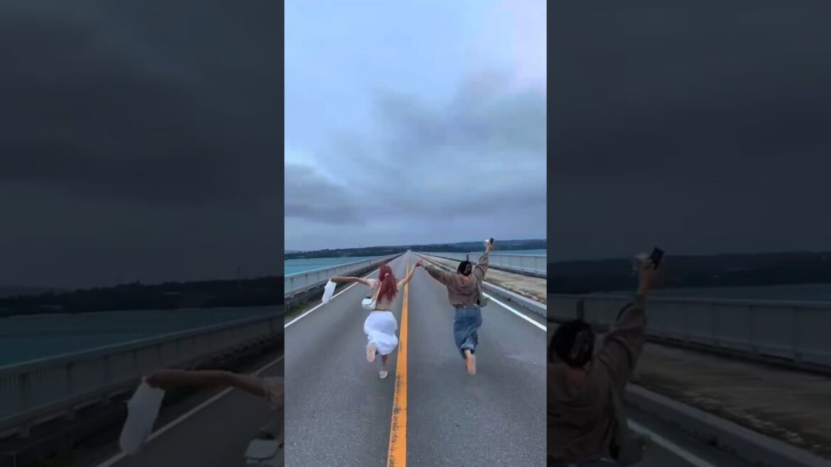 Woke up at 4am to see Kouri Bridge in Okinawa before the rainstorm #japan #okinawa