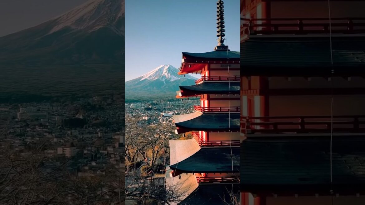 Mount Fuji 🗻 with the Chureito Pegoda #japan #mountfuji
