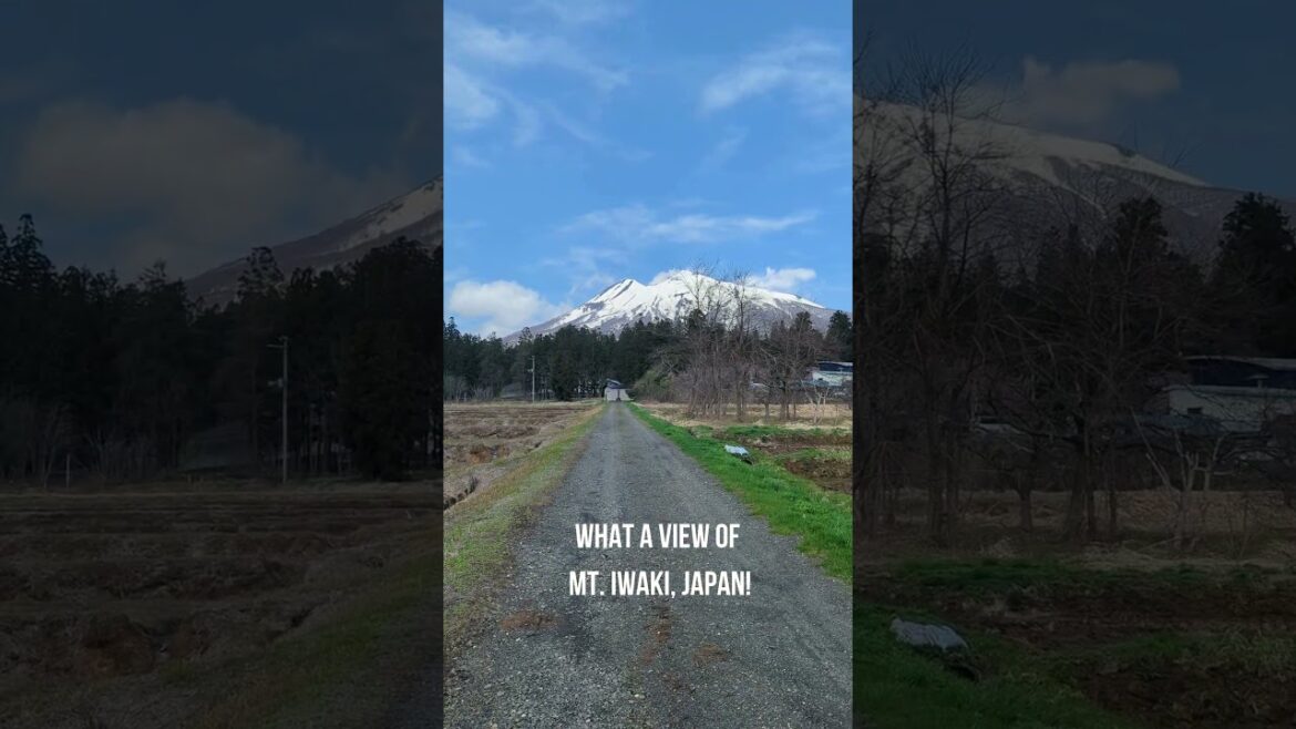 What a View of Mt. Iwaki, Japan on a windy day in spring!
