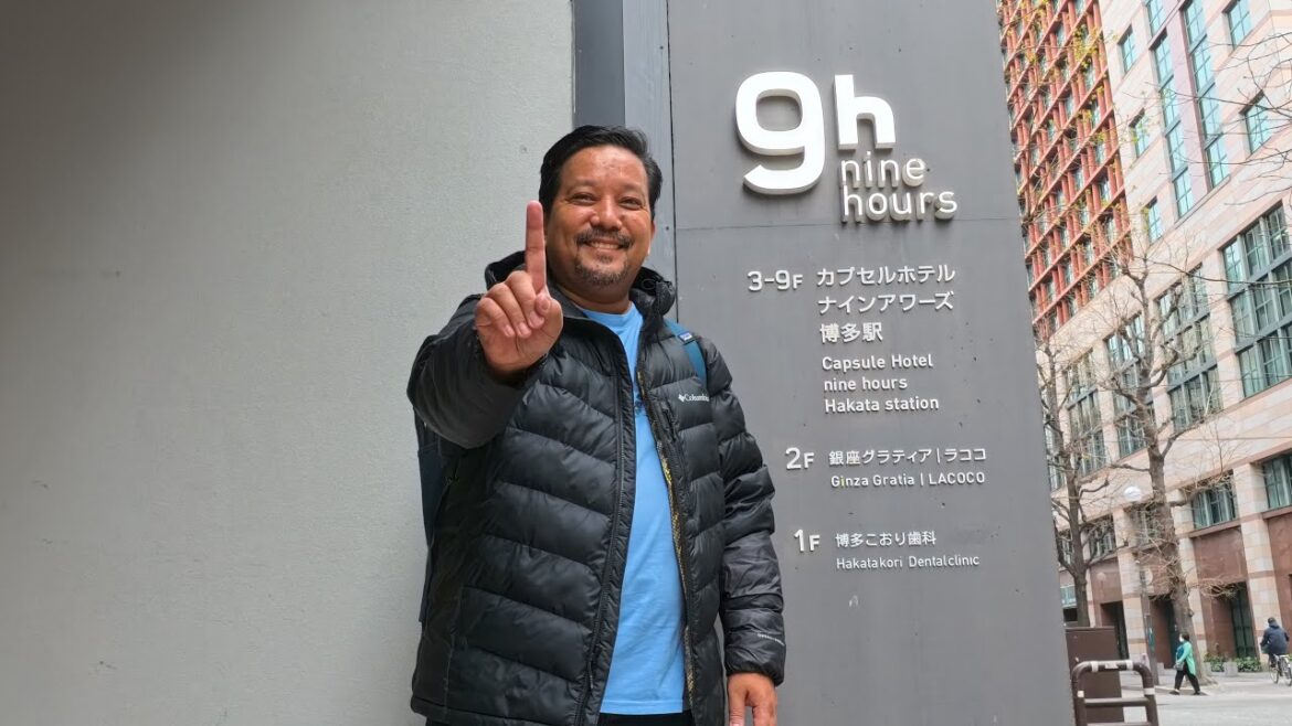 A tour of nine hours Capsule Hotel in Fukuoka, Japan