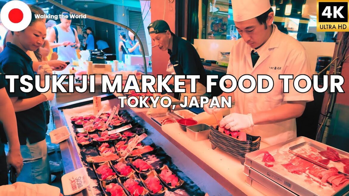 Japanese Street Food Tour of TSUKIJI Fish Market | Tokyo, Japan [4K]