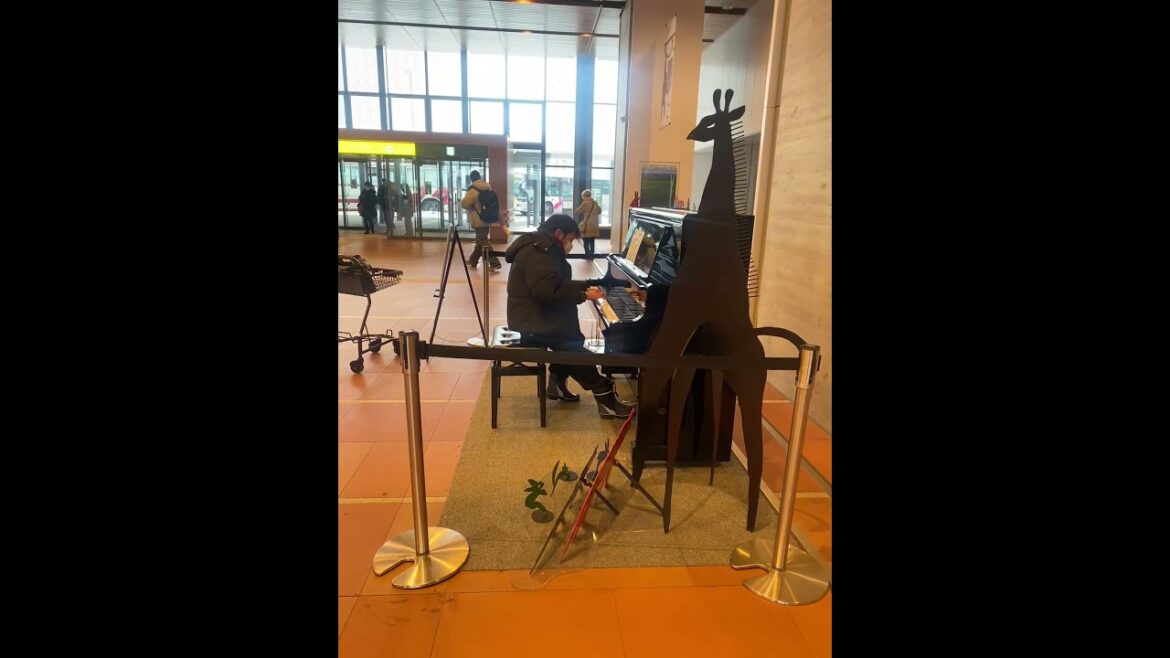 旭川站演奏家 #cityexploration #citywalk #travel #asahikawa #streetperformer #pianomusic