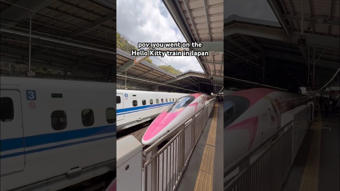 Hello Kitty train in Japan 🎀 #hellokitty #japan #travel #train #tokyo