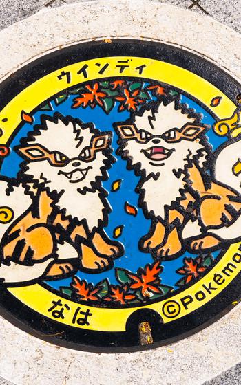 One of the Pokemon Go manhole covers.