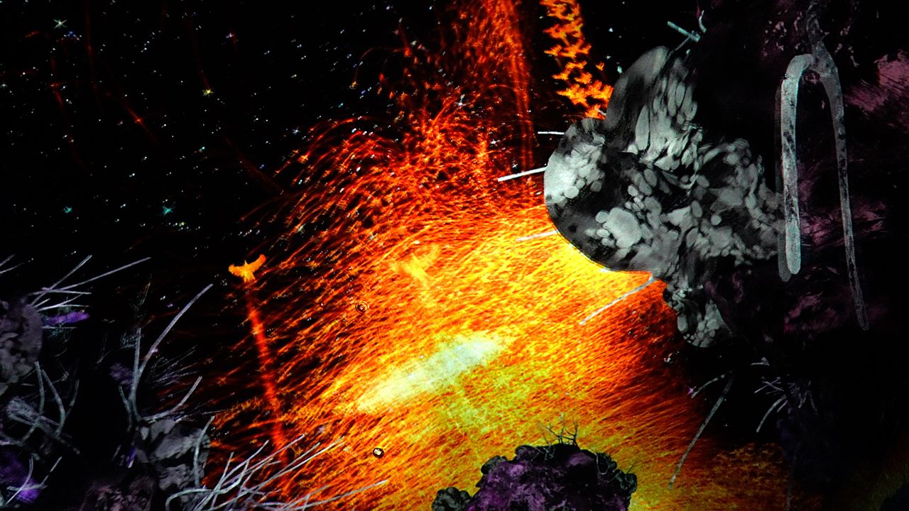 “The Way of Birds,” a mystical depiction of thousands of birds in flight. (© Nippon.com)