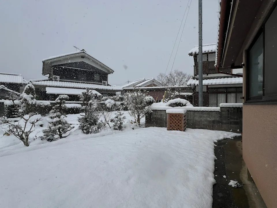 The view from the kominka during winter.