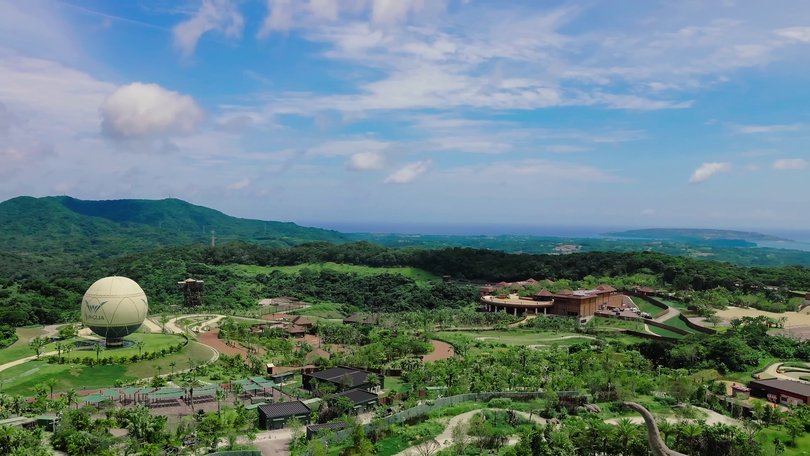 An aerial view of Junglia Okinawa.