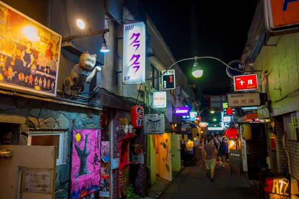 Shinjuku’s Golden Gai, where more than 200 small bars are crammed together.