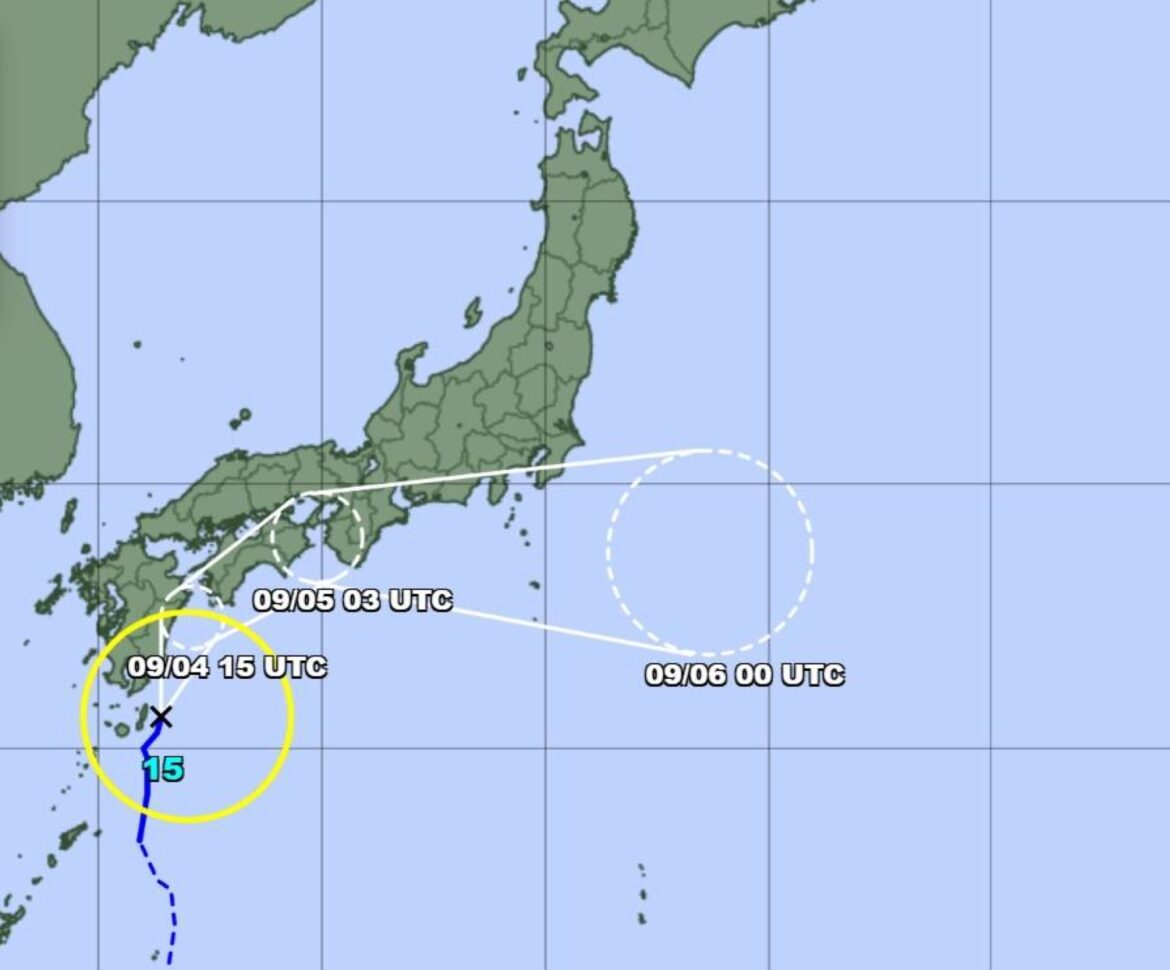 Tropical Storm Peipah forms off southwestern Japan