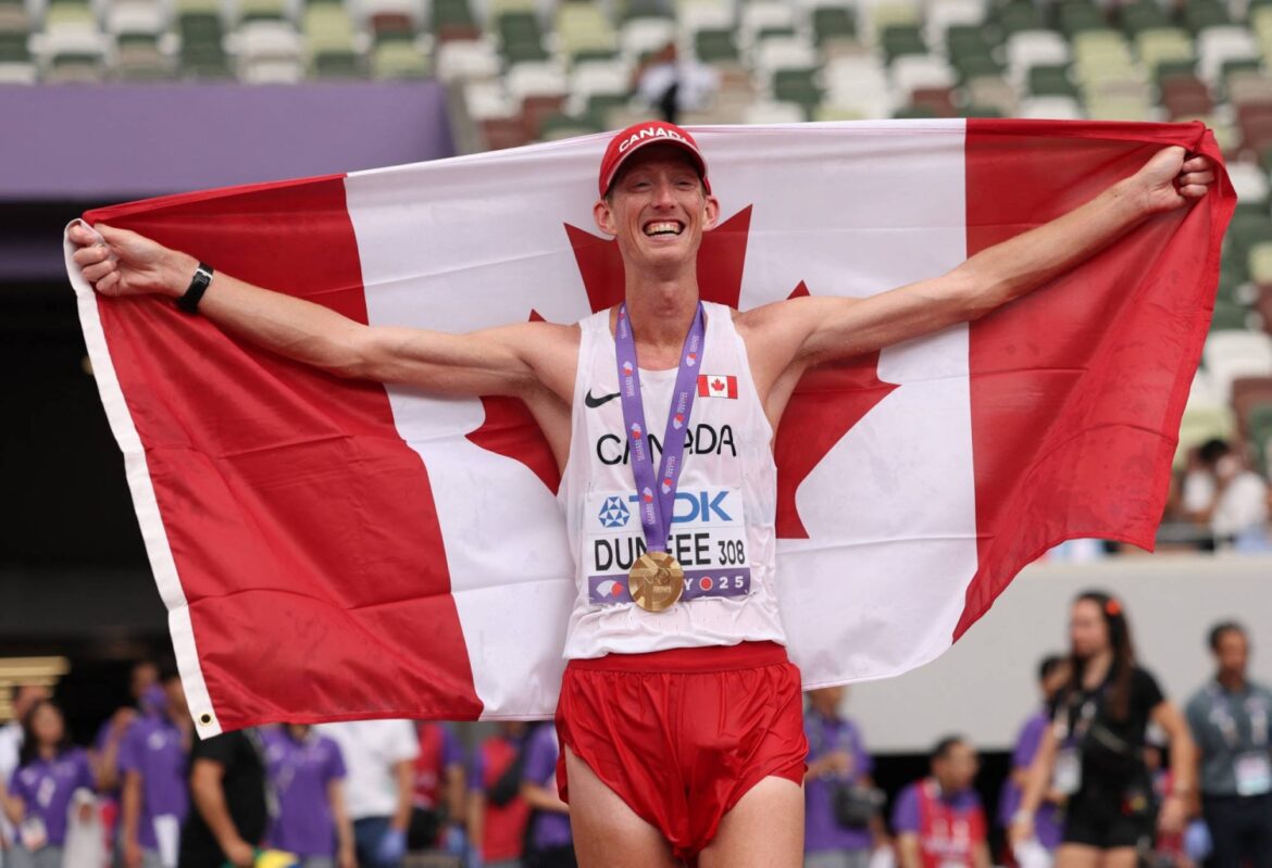 Evan Dunfee captures first gold of world championships as Japan earns first medal Evan Dunfee captures first gold of world championships as Japan earns first medal