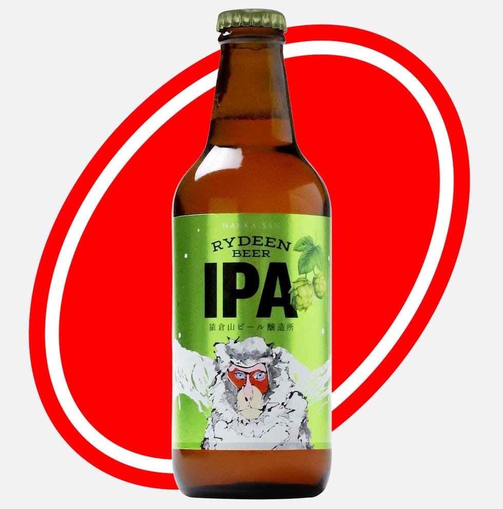 bottle of rydeen ipa beer featuring a cartoon monkey design