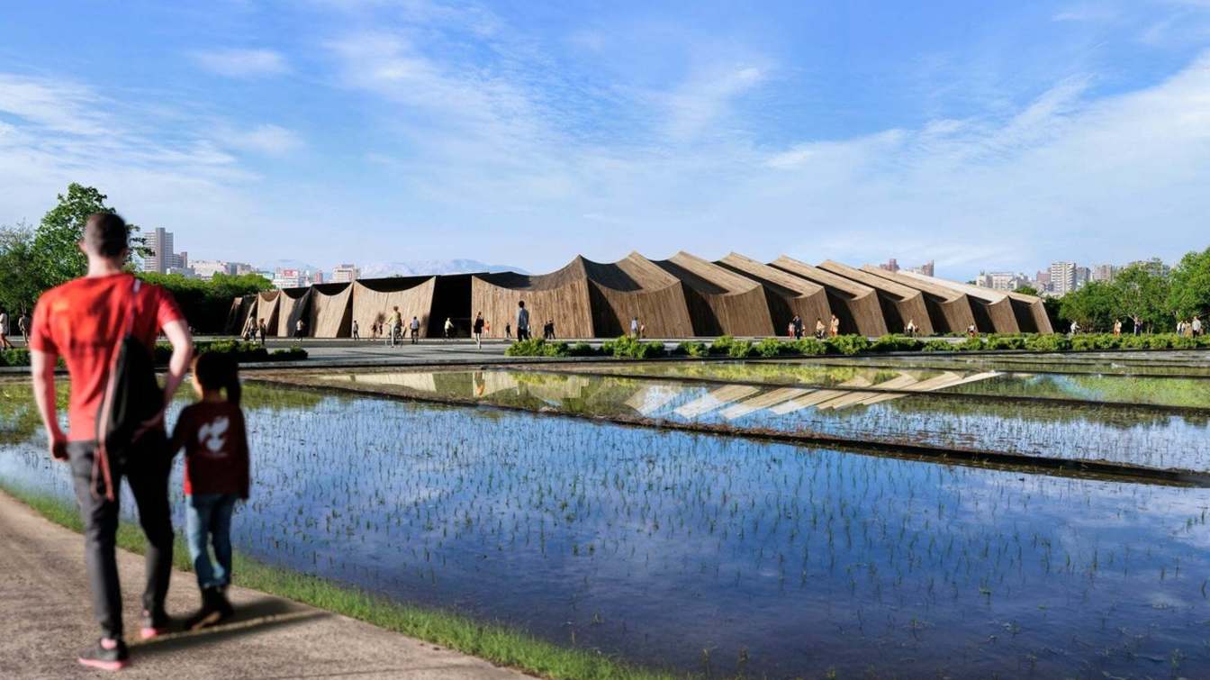 The new stadium for Fukushima United FC has been designed by the Japanese studio Vuild. 