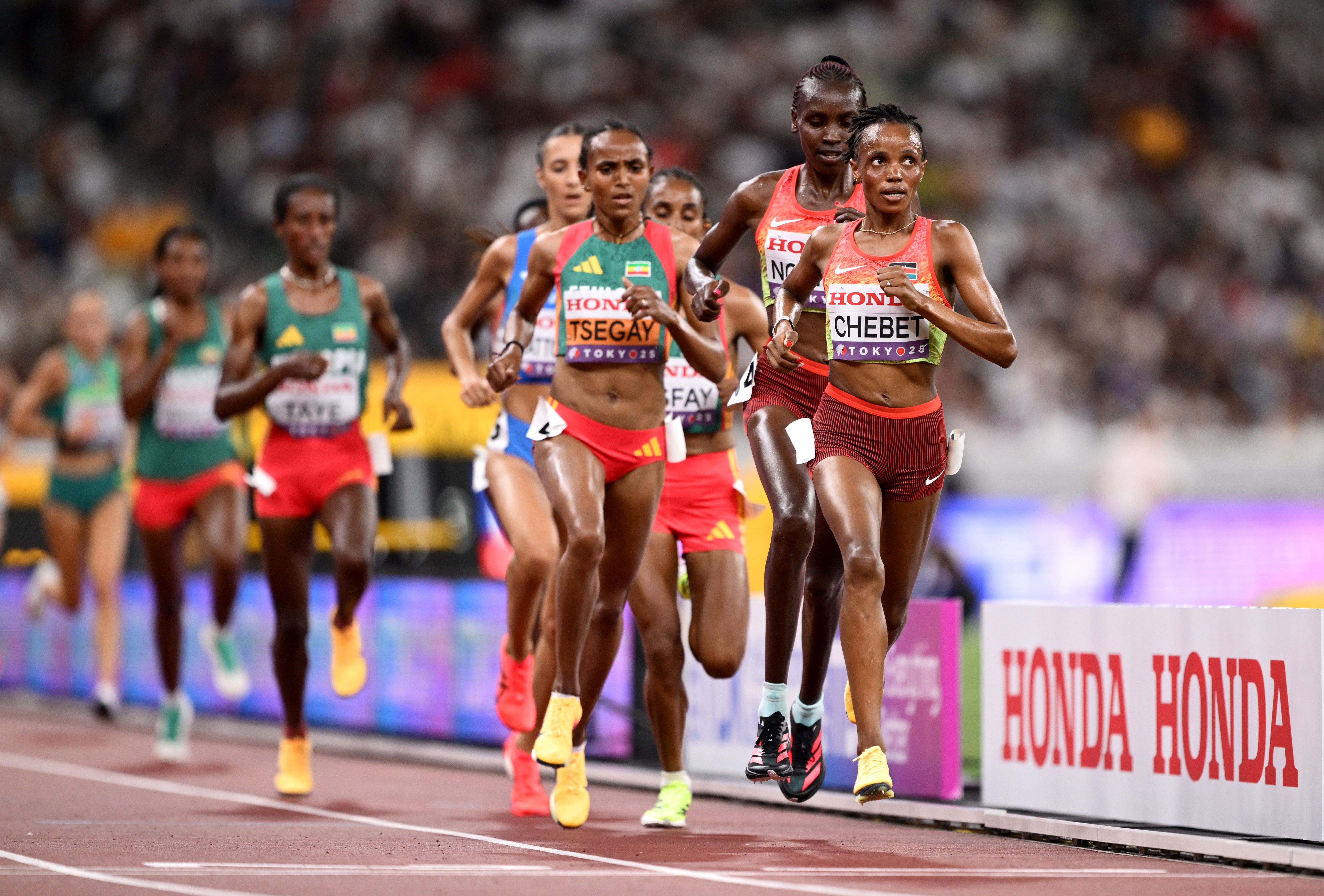Beatrice Chebet leads the 10,000m final at the World Athletics Championships Tokyo 25