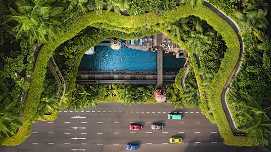 The benchmark Parkroyal Collection Pickering is a biophilic, or garden-in-the-air, hotel.