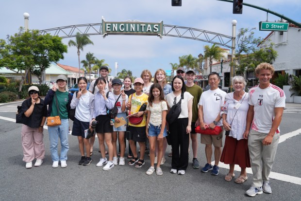 Student delegates in downtown Encinitas.(Courtesy of City of Encinitas)
