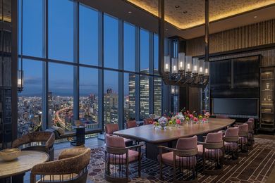 Function space with city view at Four Seasons Hotel Osaka.