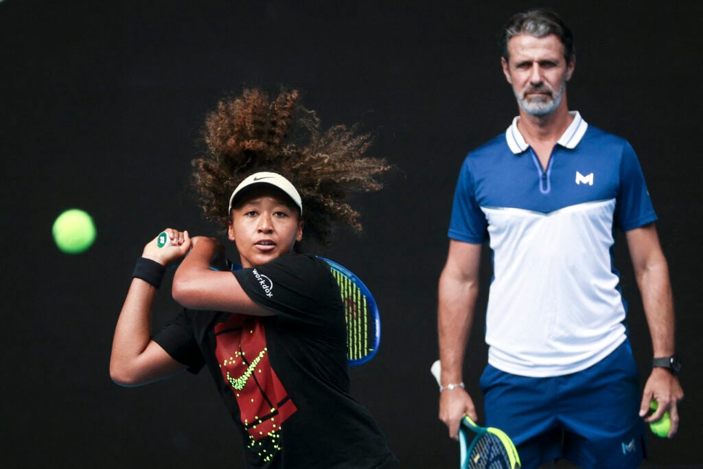 Naomi Osaka is coached by Patrick Mouratoglou at the 2025 Australian Open