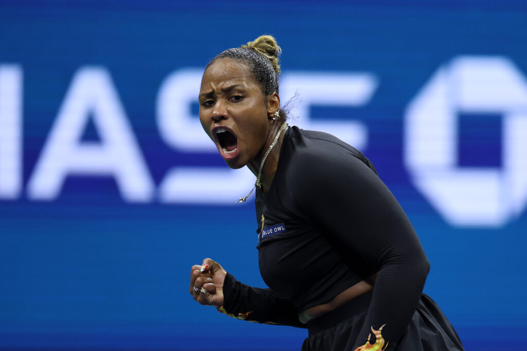 Taylor Townsend celebrates at the US Open.