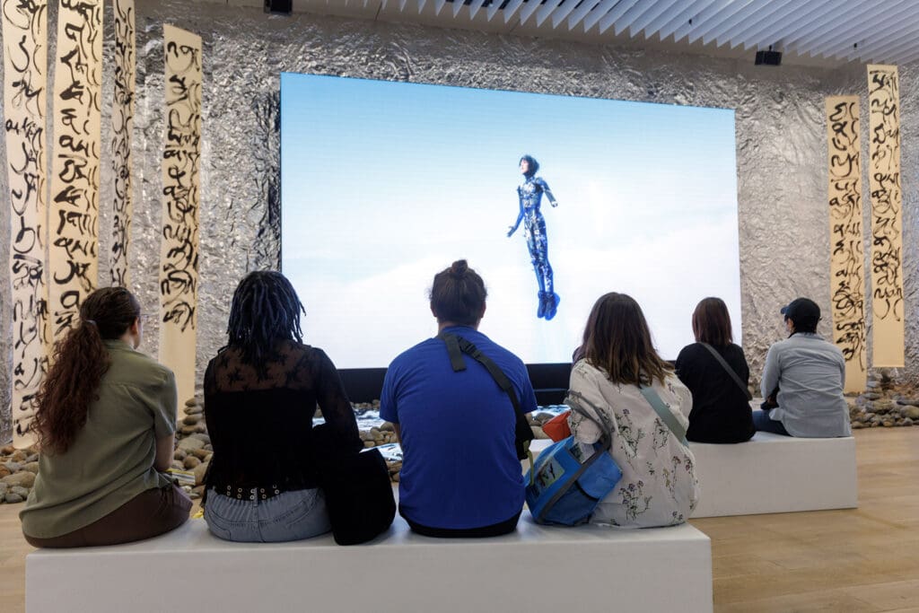 UA Little Rock art and design students visit the Kyoto International Manga Museum during a study broad trip to Tokyo, Japan. Photo by Benjamin Krain.