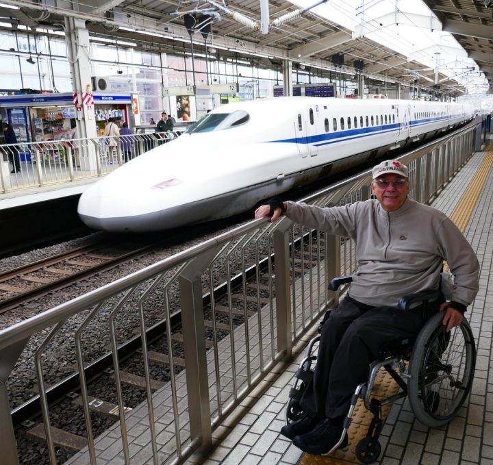 Wheelchair travel on the shinkansen bullet train Peter & Suzy Hengstberger