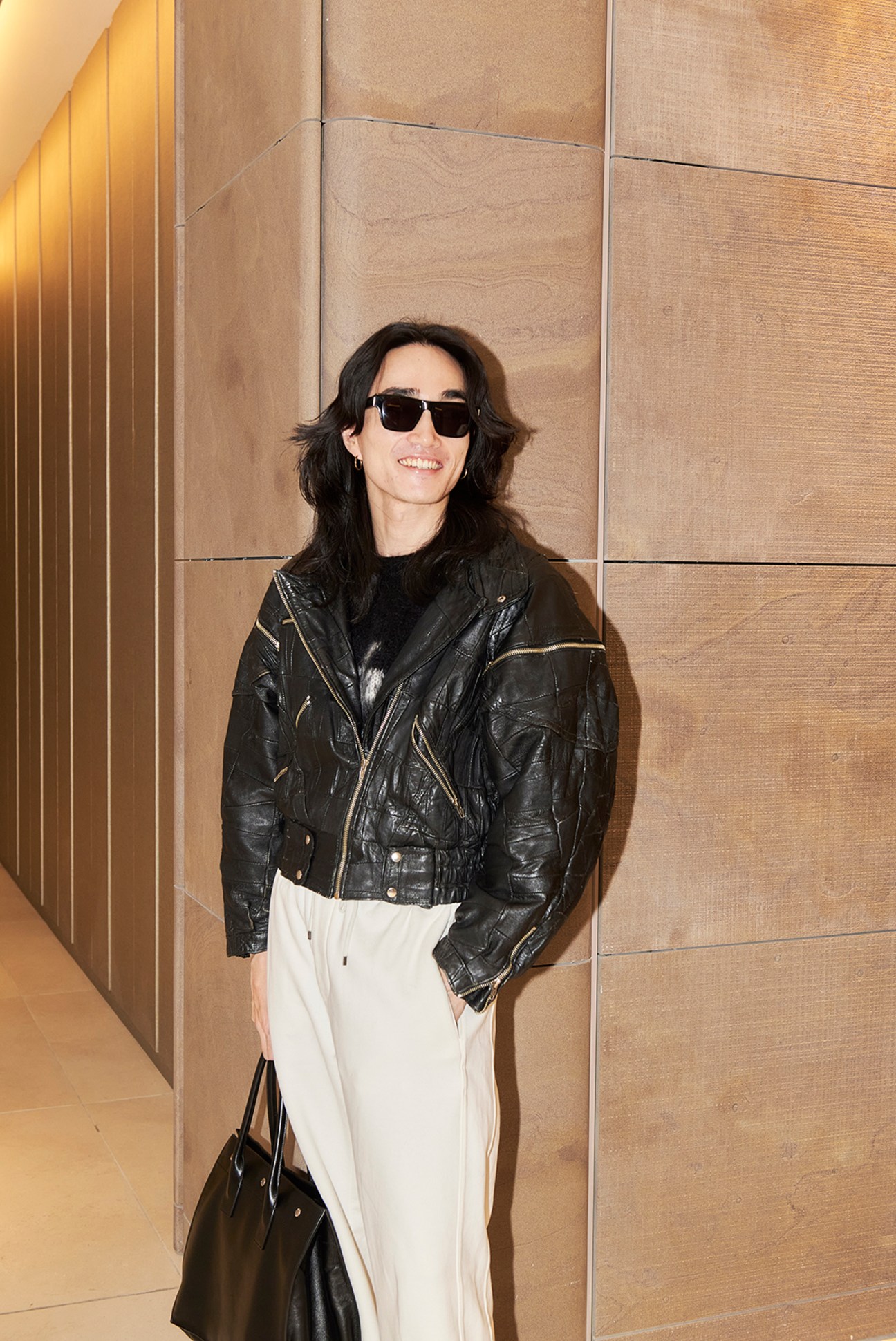 Stylish man in a leather jacket