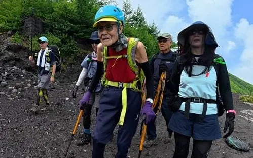 'I'm impressed I climbed so well,' Kokichi Akuzawa told the Associated Press. 'It's better to climb while you still can'