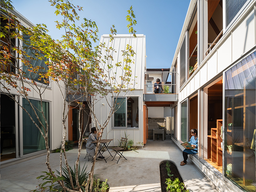 four interconnected volumes enclose courtyard family house in tokyo by takeshi hosaka