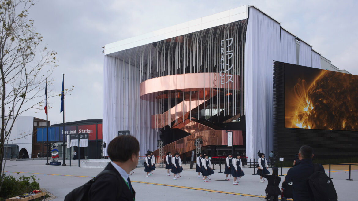 Huge helical staircase emblazons France Pavilion at Expo 2025 Osaka French pavilion at Expo 2025 Osaka by Carlo Ratti Associati and Coldefy