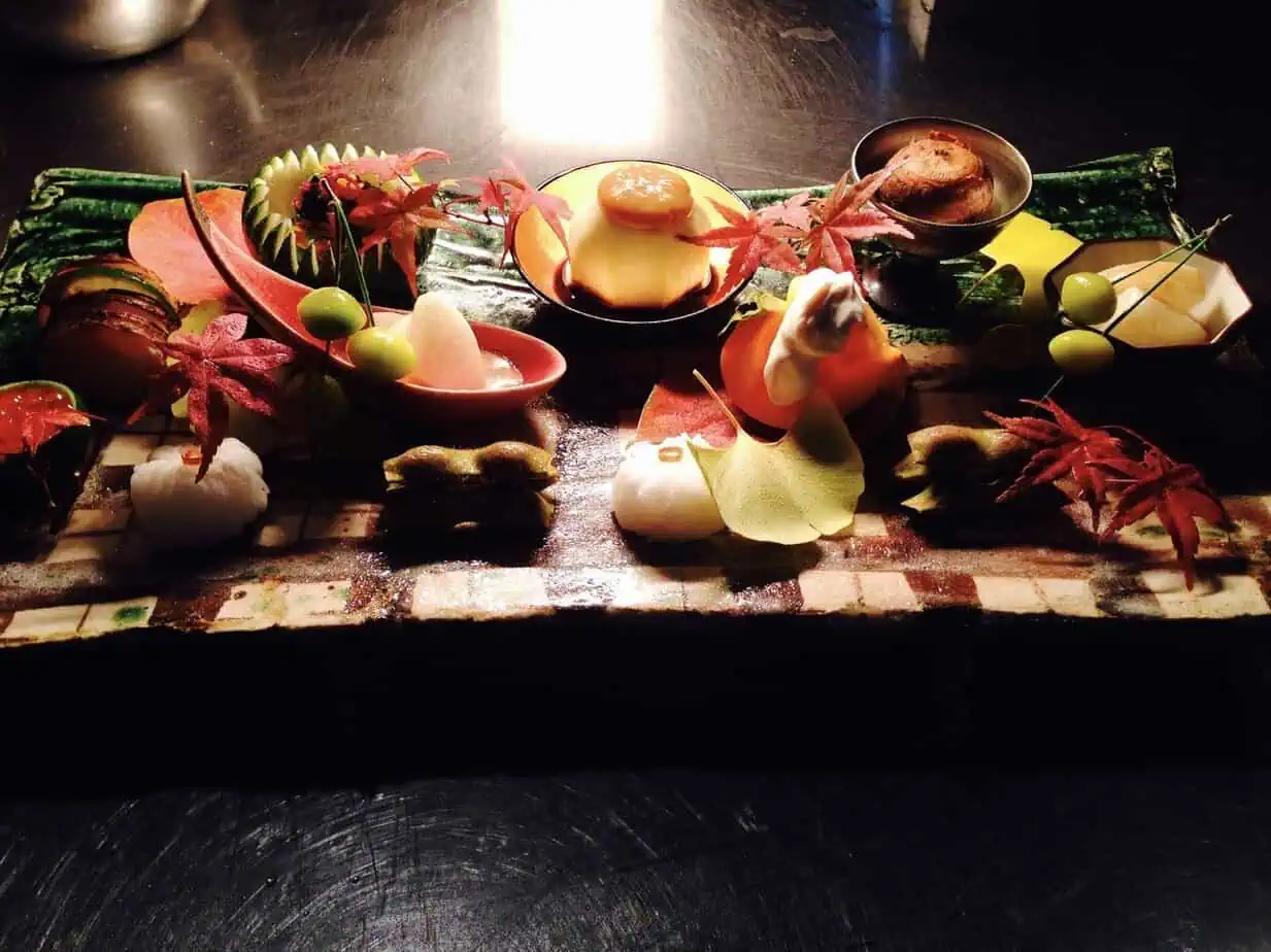 Food at Japanese restaurants in Tokyo, Japan