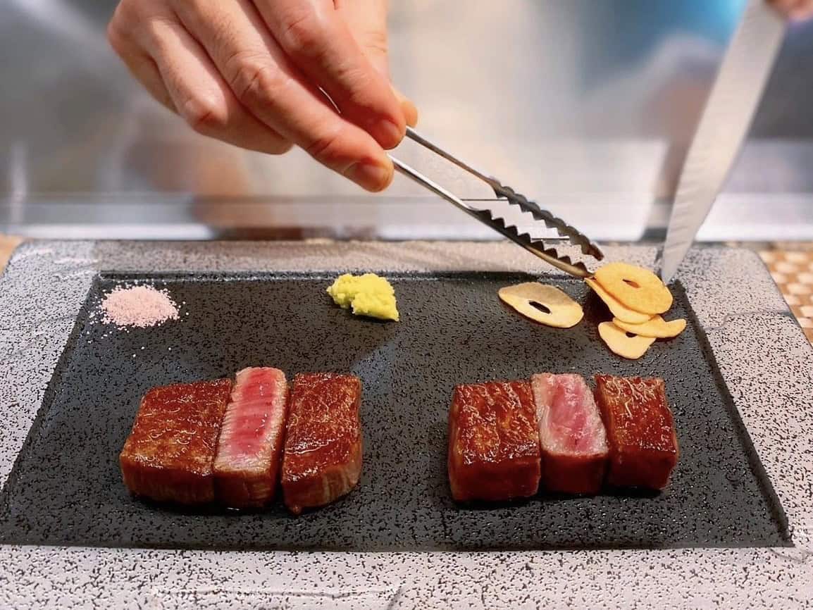 Olive Sirloin Steak Course at Teppanyaki Olive in Osaka