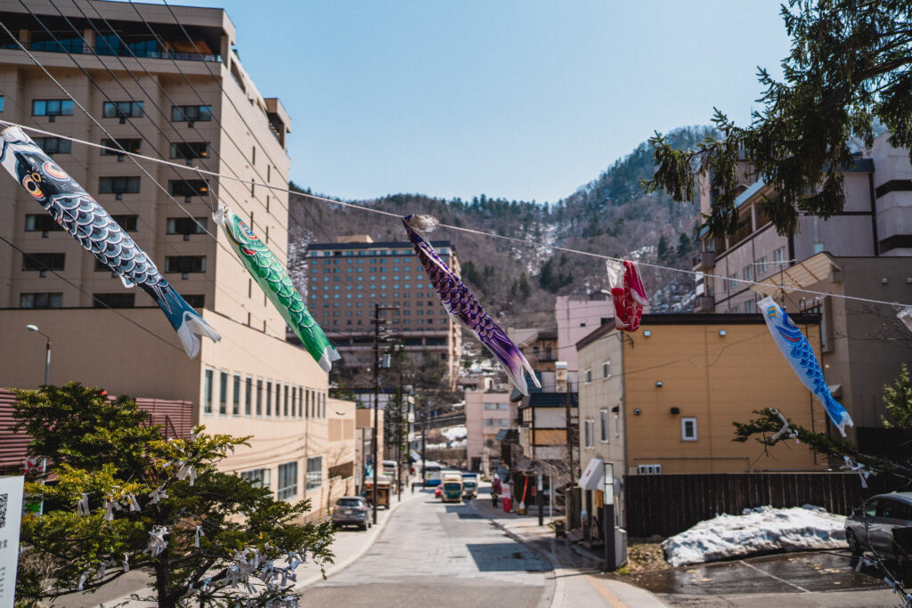 street in jozankei onsen