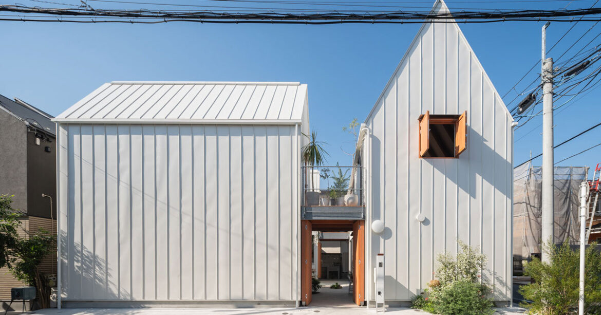 four interconnected volumes enclose courtyard house in tokyo by takeshi hosaka