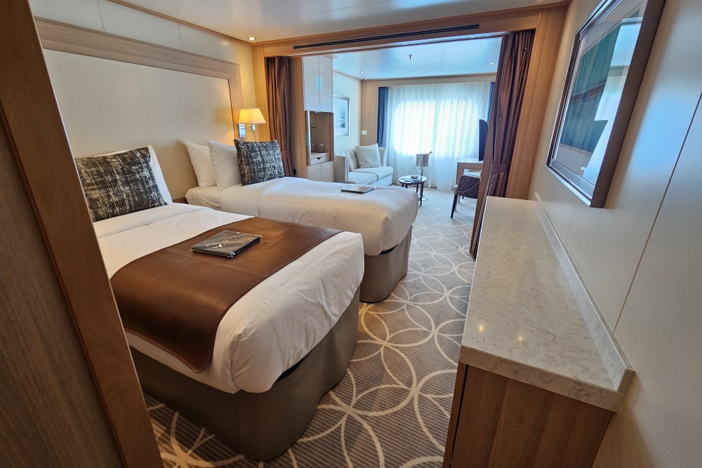 an oceanfront suite on mitsui ocean fuji cruise ship
