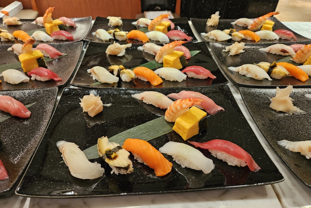 sushi tasting on mitsui ocean fuji cruise ship