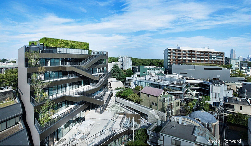 OMA completes harajuku quest in tokyo, unveiling stepped terraces and transparent facade